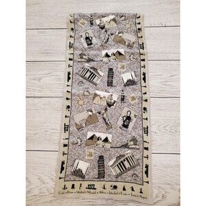 Favolosa! 100% Silk Capital Cities Landmarks Travel Rectangular Scarf 56" x 13"